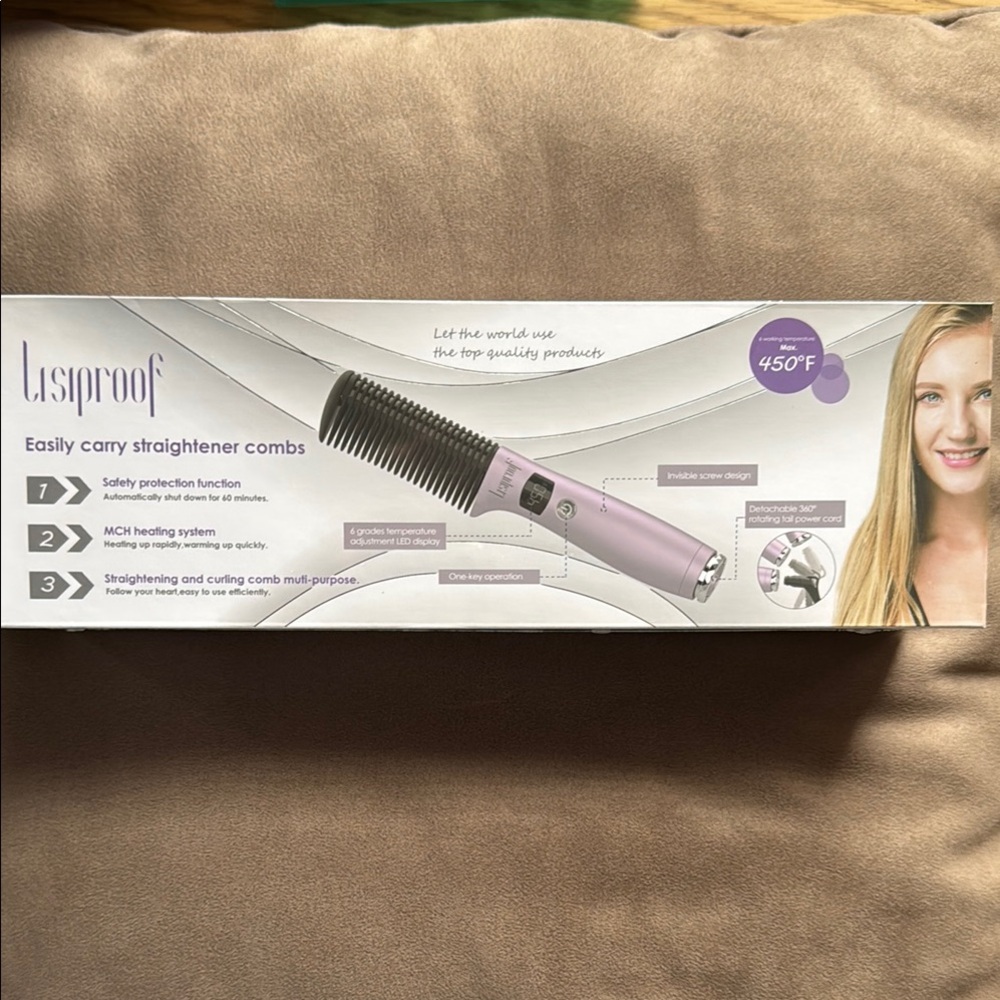 Purple Hair Straightener Comb